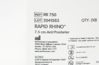 Smith&Nephew RR750 Rapid Rhino 7.5cm Ant/Posterior - Box of 9